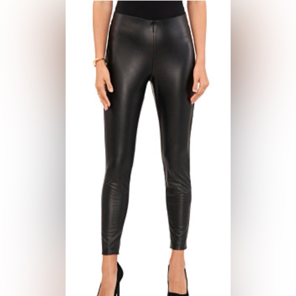 VINCE  CAMUTO Black Faux Leather Skinny Pants  SIZE PL